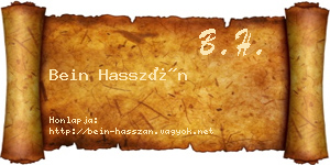 Bein Hasszán névjegykártya